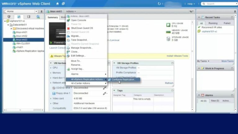 All vSphere Replication Action