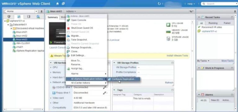 All vSphere Replication Action