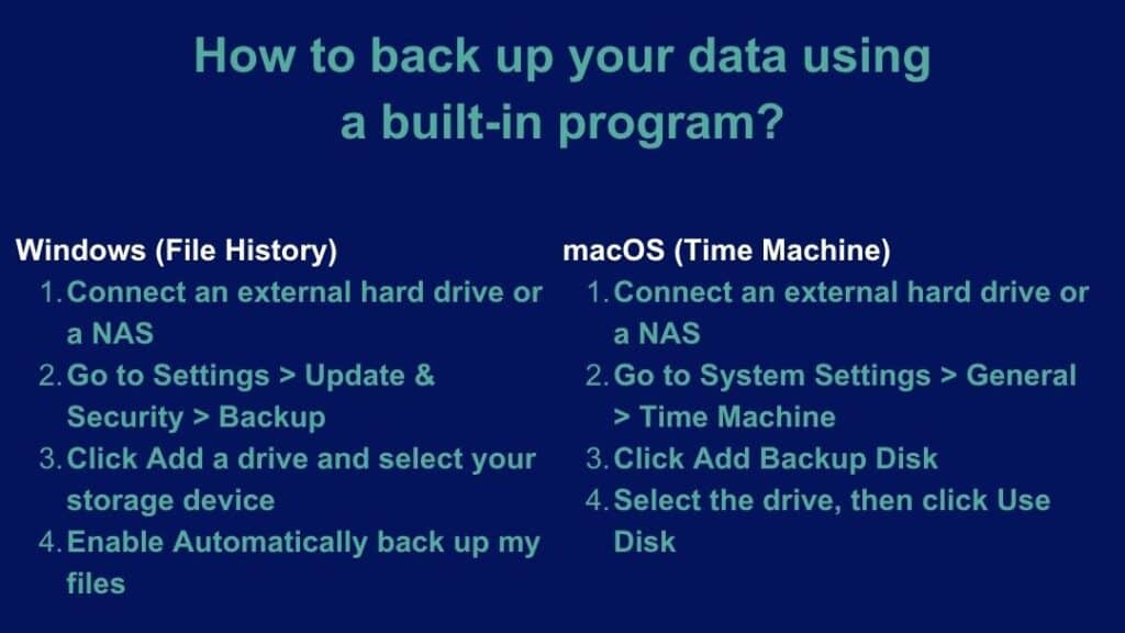 How to back up your data using a built-in program?